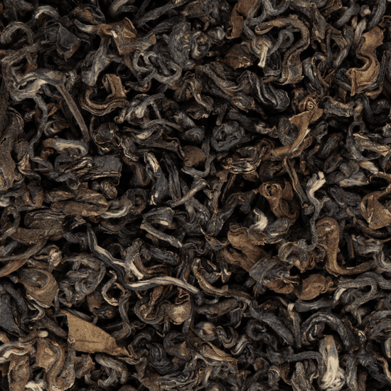 Close-up of loose leaf Namche Oolong Tea from Nepal