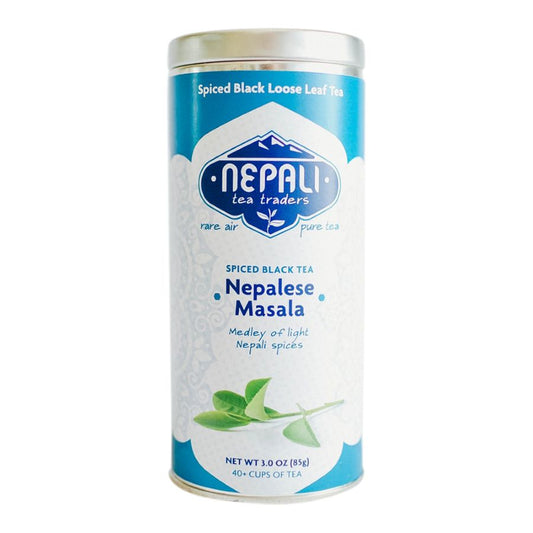 Nepalese Masala spiced black tea tin – Nepali Tea Traders loose leaf chai blend