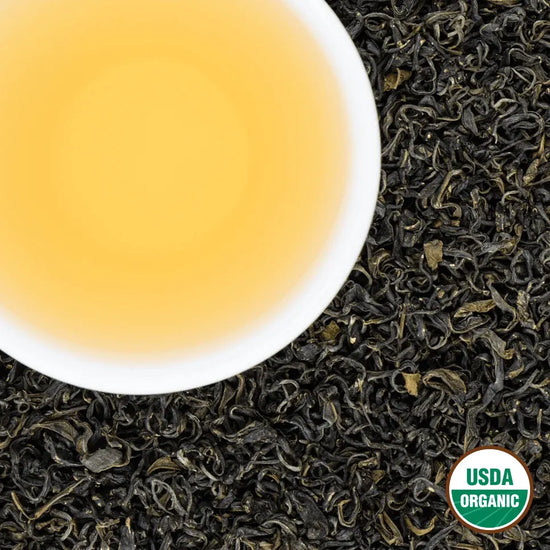 Ilam Green organic Nepali green tea, USDA Organic certified loose leaf from Ilam, Nepal.