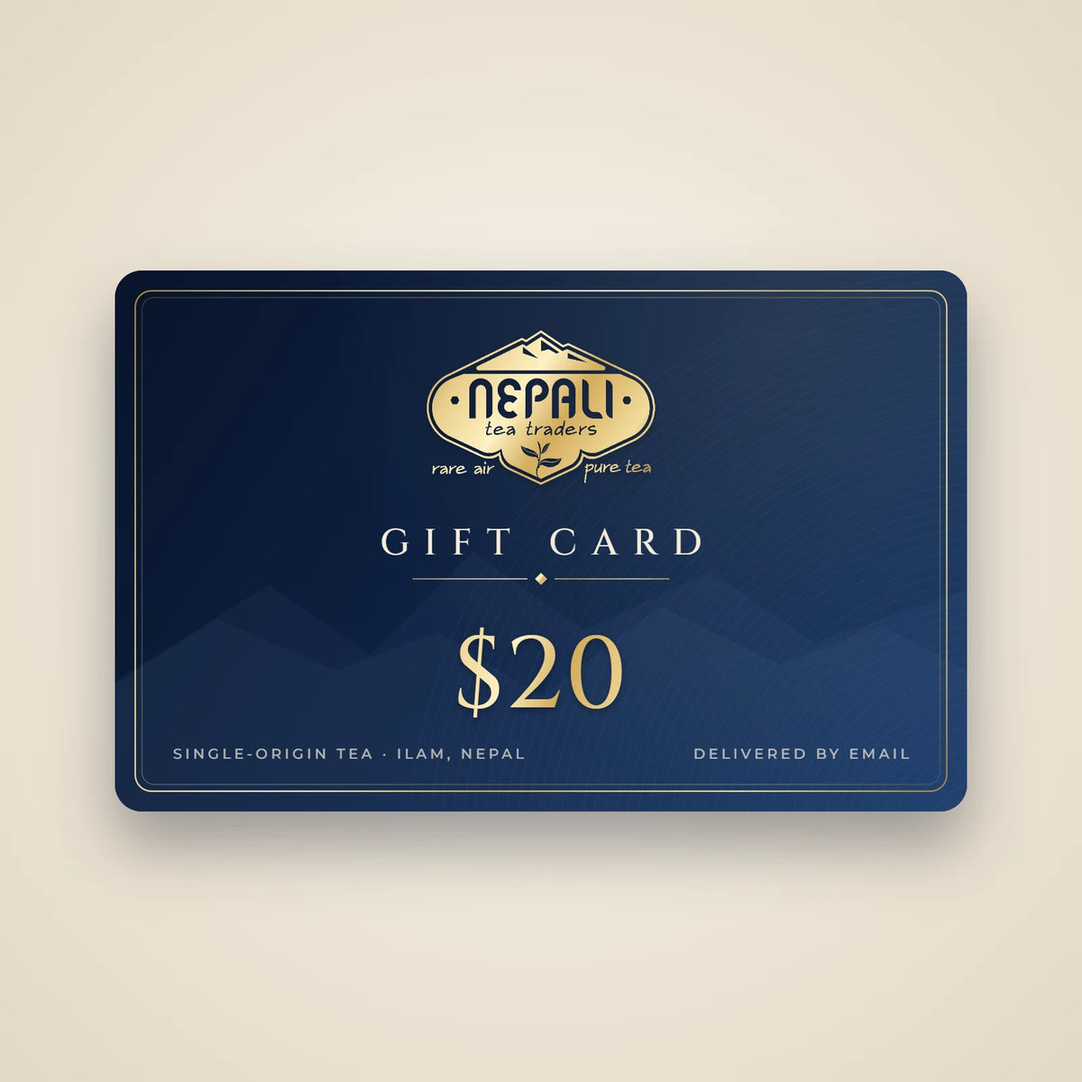 $20 Nepali Tea Traders tea gift card, delivered by email