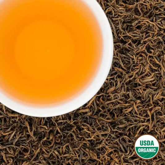 Sagarmatha Gold organic Nepali black tea, USDA Organic certified first flush loose leaf from Ilam, Nepal.