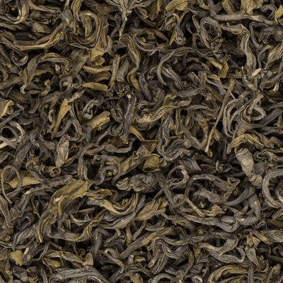 Pokhara Classic Organic Loose Leaf Green Tea Close up